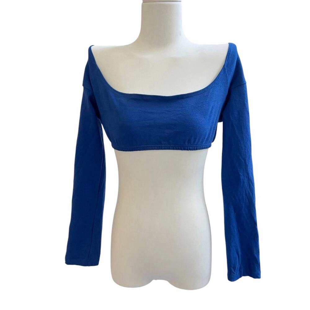 Gil Rodriguez Cropped Cobalt Blue Crop Top El Tigre Chiquita Sz XL Long Slv